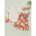 thumbnail image 4 of Coduop Big Sister Little Sister Matching Outfit Set Baby Girl Romper Floral Pants 3Pcs Clothes, 4 of 9