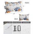 thumbnail image 3 of Pack of 4 Outdoor Lumbar Pillow Covers 12x20 Inch, Fall Pumpkin Waterproof Throw Pillow Covers Set, Thanksgiving Blue White Orange Plants Wood Decorative Cushion Cases for Patio Porch Car, 3 of 7