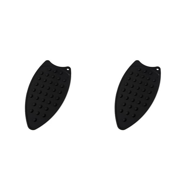 Cateissary Cubierta de planchado, almohadilla impermeable, tablero de reutilizable caliente, tapete colgante para comedor, posavasos de Negro 2piezas