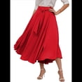 thumbnail image 3 of Vestido Bohemio, Elegante, Informal, de Cintura Alta y Estilo Irregular con Bolsillos para Mujer Rojo S, 3 of 9