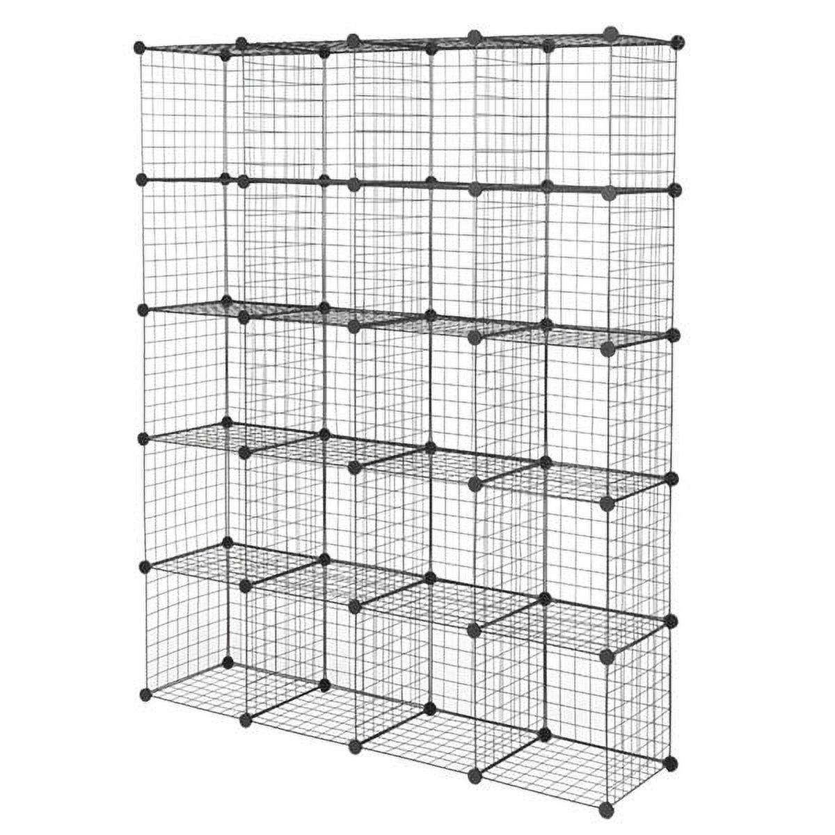 Cube Storage 20-Cube Metal Wire Cube Storage Cubes Shelves Cube Closet Organizer Stackable Storage Bins DIY Storage Grids Modular Wire Cubes Bookshelf Bookcase for Home Office - image 3 of 5