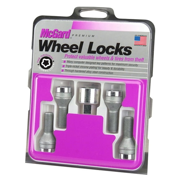 McGard Wheel Access Wheel Lock 27000 Bolt Style; Lug Bolt Lock; 14 Millimeter x 1.5 Thread Size; 60 Degree Conical; Acorn Lug Use With Steel/Aluminum Wheels; 1.22 Inch Threaded Length