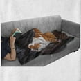 thumbnail image 6 of English Bulldog Soft Flannel Fleece Throw Blanket, Puppy Resting on a Sofa Funny Animal Photography Canine, Cozy Plush for Indoor and Outdoor Use, 50" x 70", Seal Brown White Brown, by Ambesonne, 6 of 6