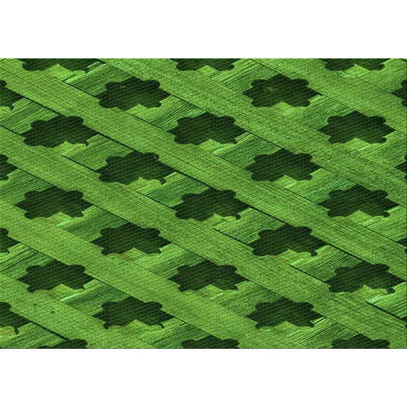 Ahgly Company Indoor Rectangle Patterned Deep Emerald Green Area Rugs, 5' x 7'