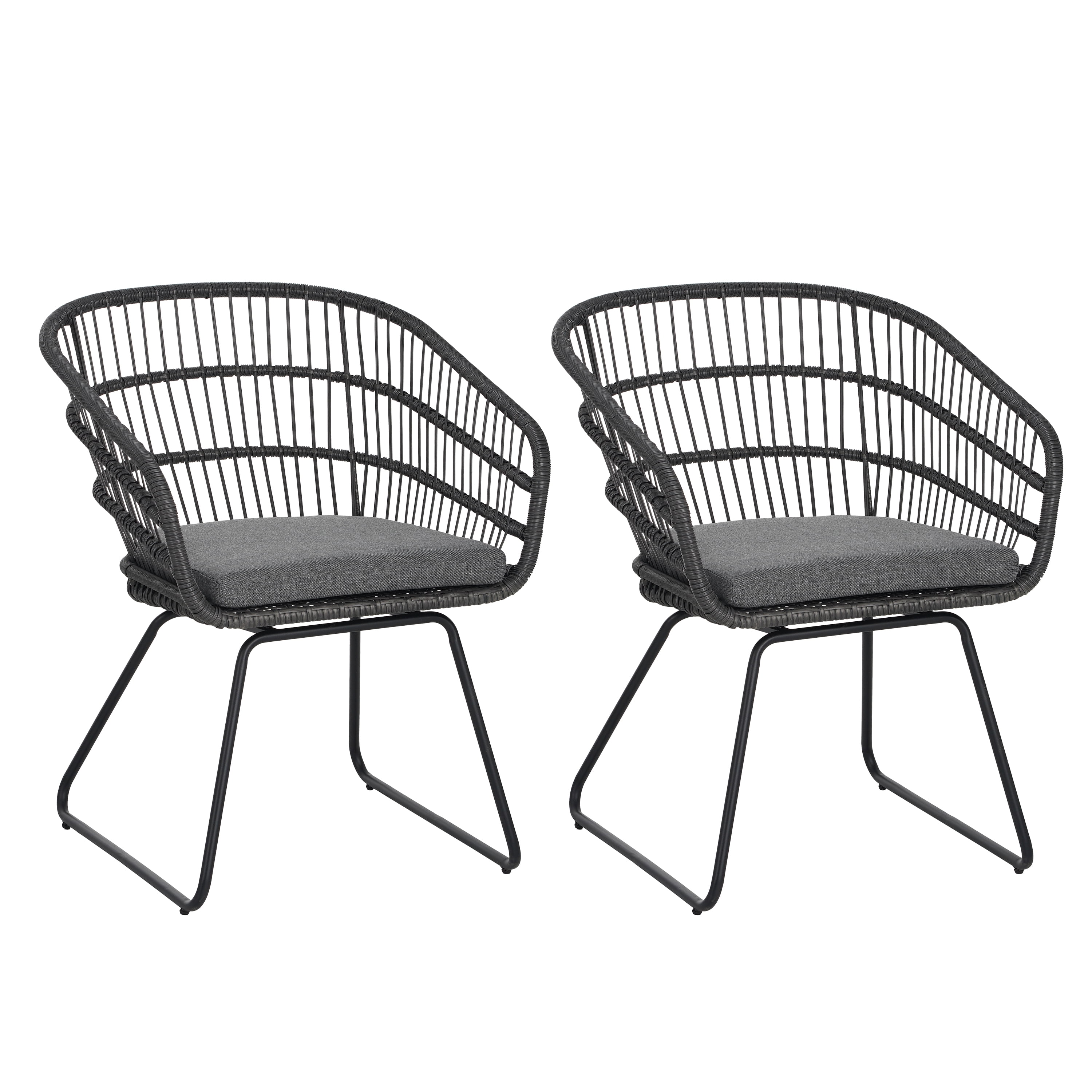 Euroco TERRY CHAIR,2PCS with 2 Cushions,Gray