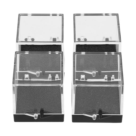 Toyvian Rock Collection Display Box Display Case Black Sponge 4Pcs