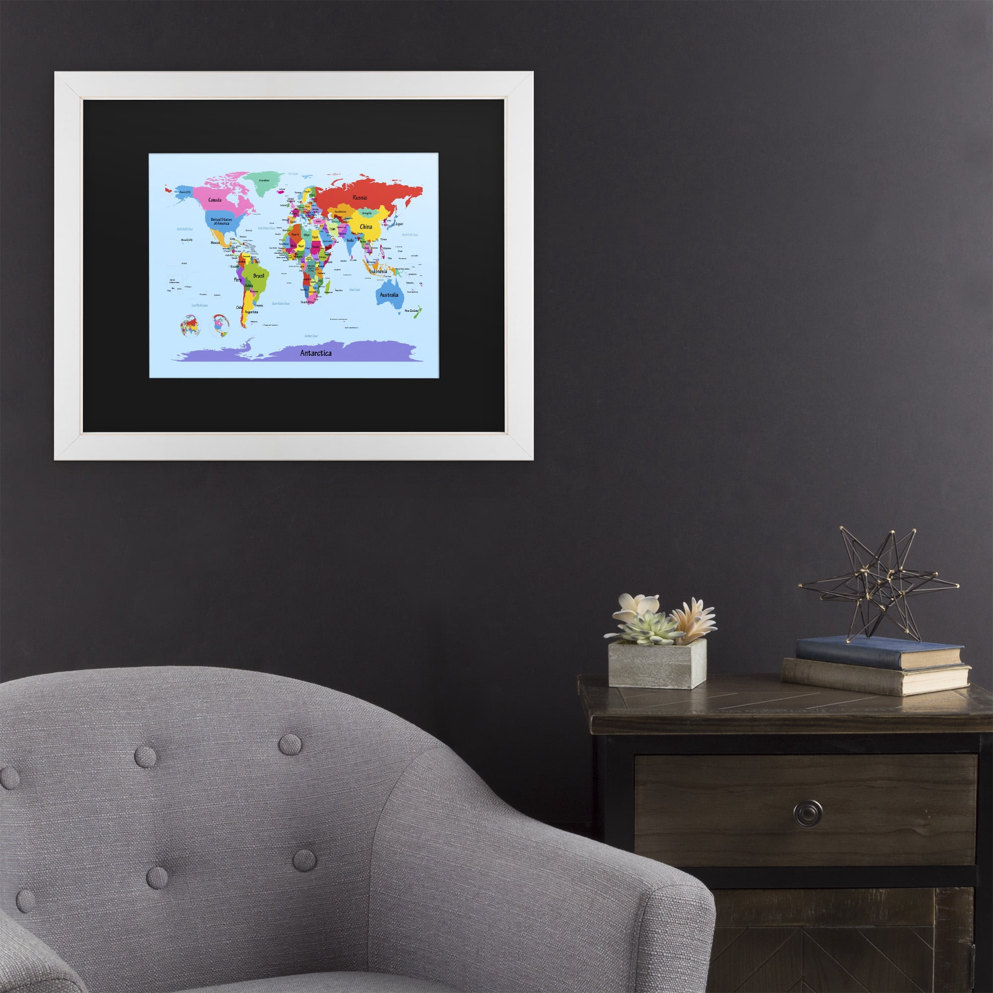 Trademark Fine Art 'Childrens World Map' Canvas Art by Michael Tompsett