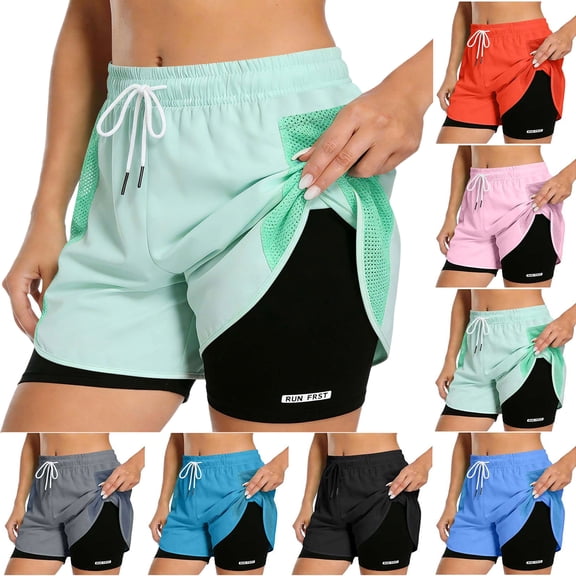 Cameland Women's Solid Color Summer Drawstring Comfy Elastic High Waist Running Shorts Loose Slimming Wide Leg Pants Solid Color Casual Shorts with Pockets M on Clearance