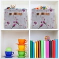 thumbnail image 6 of Coolnut Violet Flowers Foldable Storage Basket for Shelves, Collapsible Sturdy Storage Bin with Handles, Canvas Storage Cube for Organizing Closet 2PCS Decor Gifts, 6 of 7