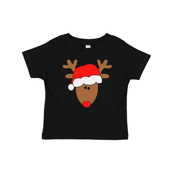 Inktastic Christmas Cute Reindeer in Santa Hat Boys or Girls Baby T-Shirt