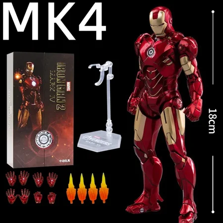 Original ZD Toys 1:10 Iron Man Action Figure 18cm Mark3 Tony Stark War armor Model collecting toys