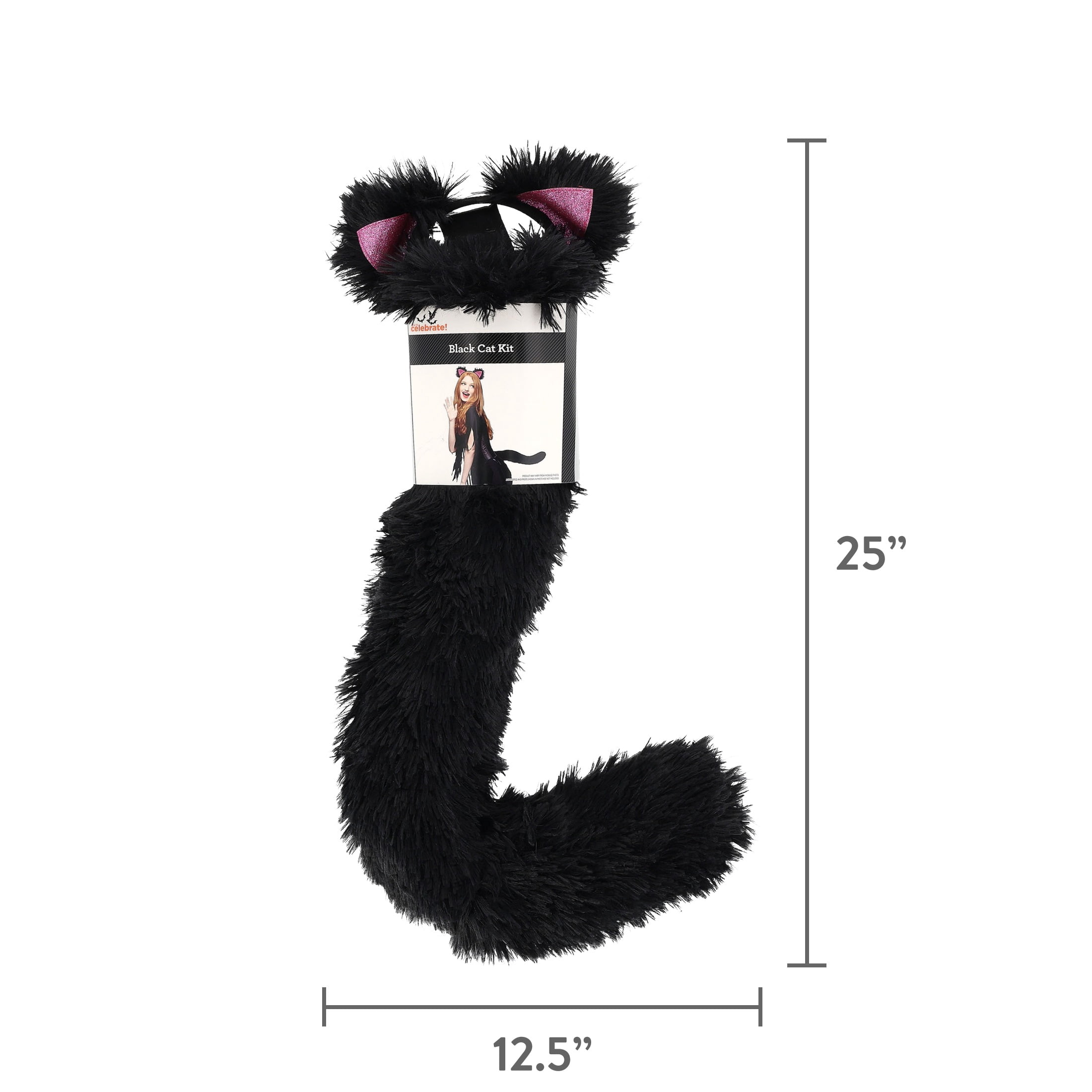 Cat Costume Accessory Kit for Adults, Black and Pink, 2 Pieces, Halloween by Way To Celebrate