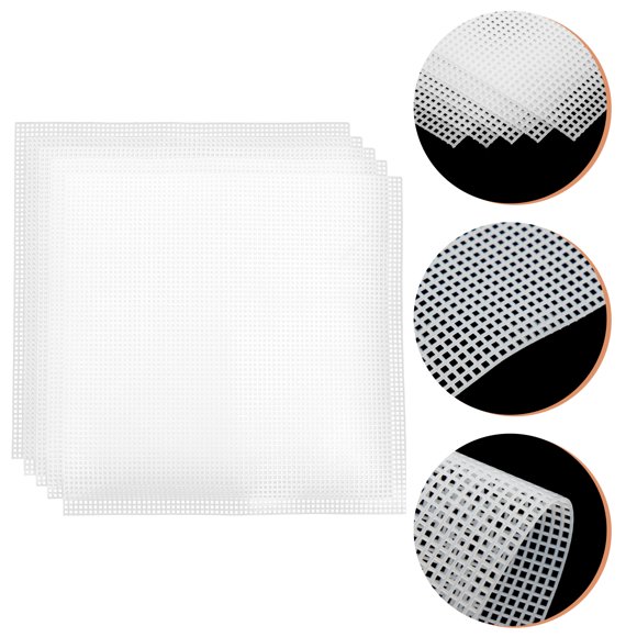 Feuilles de Toile en Plastique pour Bricolage Surface Lisse Feuilles de Maille en Plastique Blanc 5 Pcs