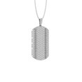 thumbnail image 3 of Araiya Fine Jewelry 10K White Gold Round-shape Lab Grown Diamond Dog tag Pendant with Silver Cable Chain Nacklace (2 cttw, D-F Color, VS1 Clarity) 18", 3 of 7