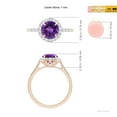 thumbnail image 5 of ANGARA Natural Round 1.15 ct Amethyst Engagement Ring with Diamond Halo in 14K Rose Gold for Women (Size-7mm) | February Birthstone, Anniversary, Jewelry Gift for Women | Natural Amethyst Ring, 5 of 10
