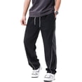 thumbnail image 4 of Domuza Mens Baggy Sweatpants Wide Leg Y2k Track Pants Windbreak Stretch Casual Pants for 2026 Trendy Black S, 4 of 6