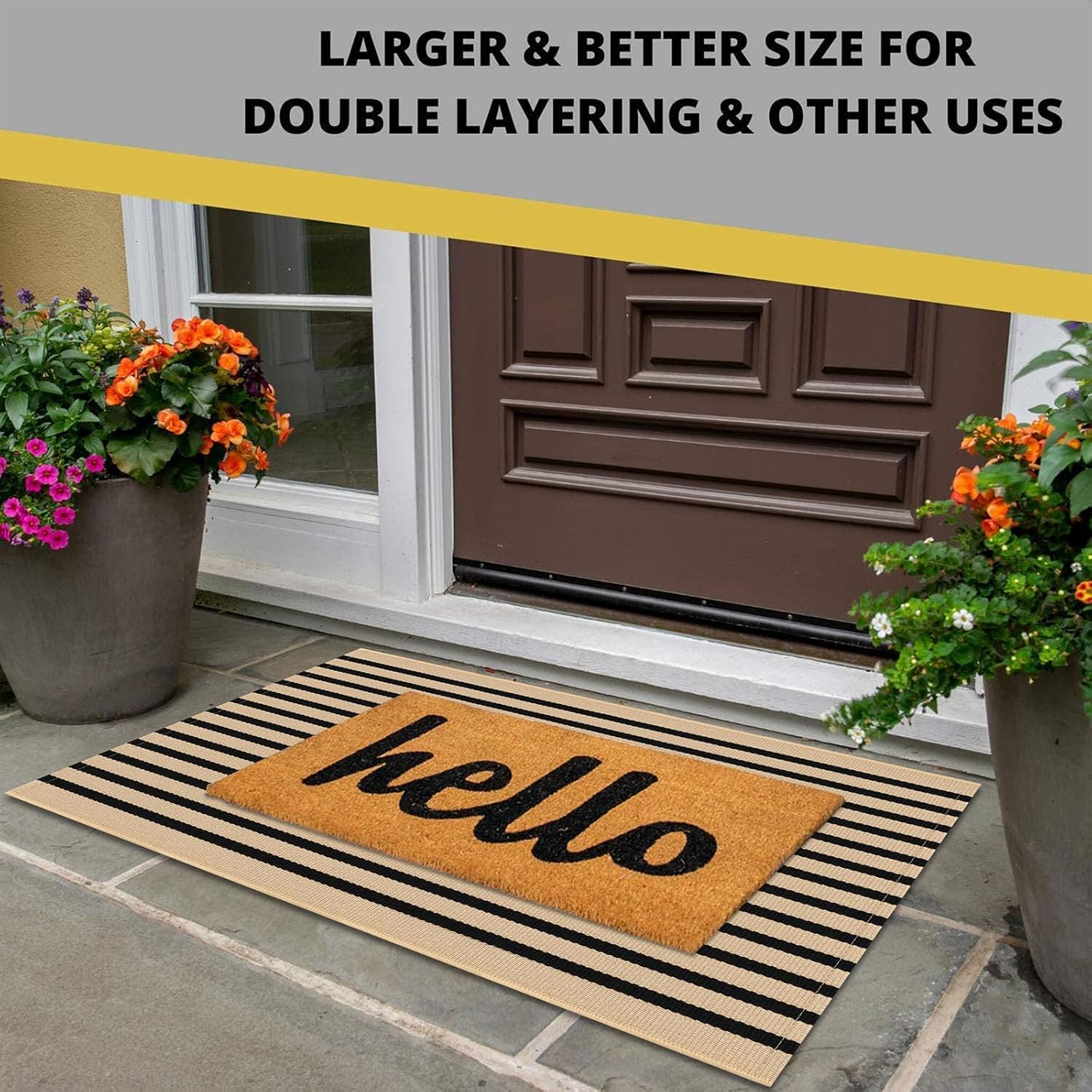 Area Rug  Striped Front Door Rug Cotton Washable Indoor Outdoor Rug Doormats Outdoor Small Striped Rugs for Kitchen Entryway Patio Front Porch Decor