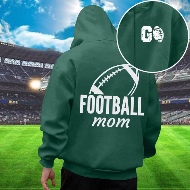 MHFRRA Sudadera con Capucha Informal para Hombre, Estilo Holgada, con Estampado de Fútbol, Cómoda y Cálida para Uso Diario En Otoño E Invierno Verde oscuro