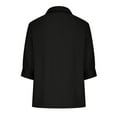 thumbnail image 5 of CALAFEBILA Women Dressy Tops Button Up Womens Plus Size Tops,Women's Fashion Solid Color Shirt Summer Short Sleeve V Neck Women Tops, 5 of 6