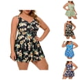 thumbnail image 1 of Womens Tankini Swimsuits 2026 Trendy Plus Size Modest Flowy Swim Dress with High Waisted Bottom Two Piece Bathing Suits Woman, 1 of 5