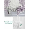 thumbnail image 3 of Purple White Tie Up Curtains for Windows 63 Inch Length Balloon Curtains Kitchen Adjustable Balloon Window Shade Abstract Grey Chrysanthemum Flower Floral Tie Up Bathroom Curtain Window 52"x63", 3 of 6