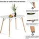 thumbnail image 4 of HOMYLIN Mesa de PATIO Ovalada, 120cm * 70cm * 75cm Para 2 a 4 con Patas de madera maciza, Escandinavia para Cafe PatioJardín, Blanco, 4 of 5