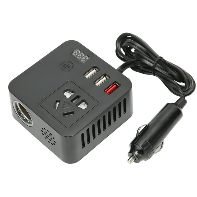 Inversor de corriente para encendedor de cigarrillos, inversor de corriente para coche de 150 W, convertidor de potencia W, rendimiento de alta gama