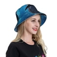 thumbnail image 6 of Fuzoiu Ice Blue Ocean Cute Dolphin Print Reflective Bucket Hat,Outdoor Hat for Men and Women,Bucket Hat for Travel Fishing Hunting Summer Camp, 6 of 6