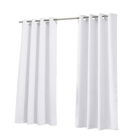 2PC Curtains Home Modern Simple Solid Color Blackout Cloth Outdoor Waterproof Sunscreen High Black Silk 132cm * 241cm