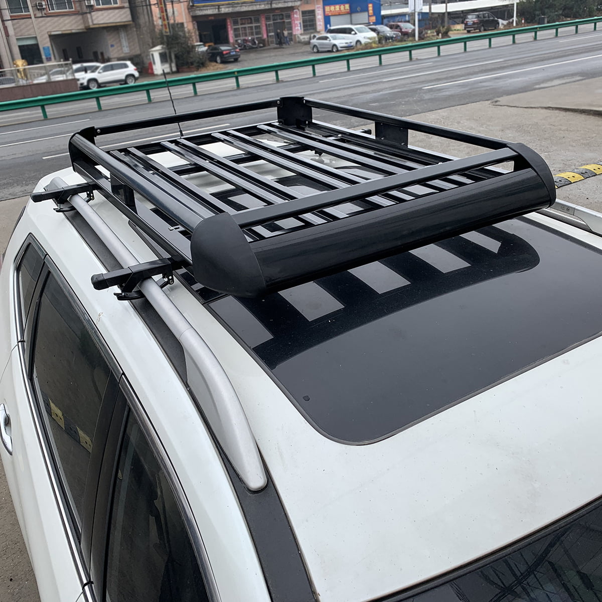 Car Roof Rack Carrier Basket Rooftop Cargo Carrier With Extension Black