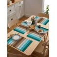 thumbnail image 6 of Placemats Set of 8, Aqua Teal Woven Placemat, Linen Place Mats for Kitchen/Dining Tables, Farmhouse Wood Grain Vintage Brown Striped Washable Table Mats for Party, 6 of 8