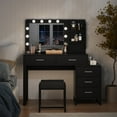 thumbnail image 5 of Algherohein Vanity Set with Mirror and Storage Cabinet,Makeup Vanity for Bedroom,Black, 5 of 8