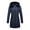 Blue, variant on Women's Lightweight Puffer Bubble Coat Hooded with Faux Fur Collar Winter Warm Outerwear
