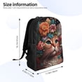 thumbnail image 4 of Fotbe Flower Crown Cat Mochila de Viaje para Laptop, Mochila Ejecutiva Delgada y Resistente 15.6", 4 of 8