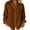 Brown, variant on Outfmvch Linen Shirts for Women Loose Fit Casual V-neck Tops Womens Linen Tops Linen Tunic Tops for Women Womens 3/4 Sleeve Button Down Shirts Black L