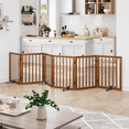 thumbnail image 4 of Smuxee Bamboo Freestanding Pet Gate Foldable Dog Gate with Support Feet, Walnut, 6 Panel, 4 of 9