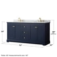 thumbnail image 5 of Wyndham Collection 72" Oval-Sinks Wood Double Bathroom Vanity in Blue/Gold, 5 of 5