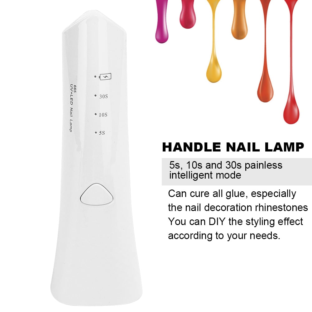 Xirurus USB Handheld Nail Lamp Polish Dryer UV Manicure Drying Machine Mutifunction Money Detector Portable Mini Gel Polish Curing Light Tool White Finish
