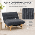 thumbnail image 6 of 43" Oversized Accent Chair, Paproos Comfy Reading Chair, Cloud Lounge Accent Chair Bean Bag Chair for Adults, Corduroy Upholstered Lazy Sofa for Living Room Bedroom, Dark Gray, 6 of 11