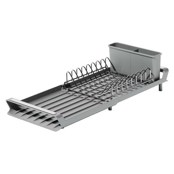 Advancent Rejilla de drenaje extensible multifuncional para fregadero de cocina, de secado de platos, tres secciones Cocina y Comedor Gris