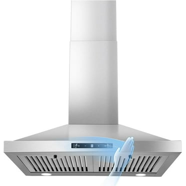 24 inch Wall Mount Range Hood 450CFM 120V Stainless Kitchen Exhaust with Filters, Touch/Gesture Control, 3-speed‌