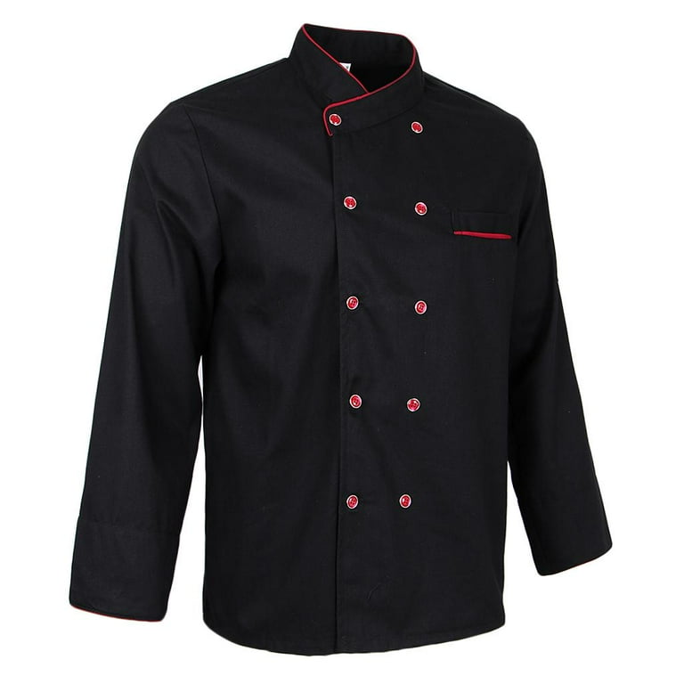 Black Apparel Unisex Long Sleeve Chef Coat For Household Use