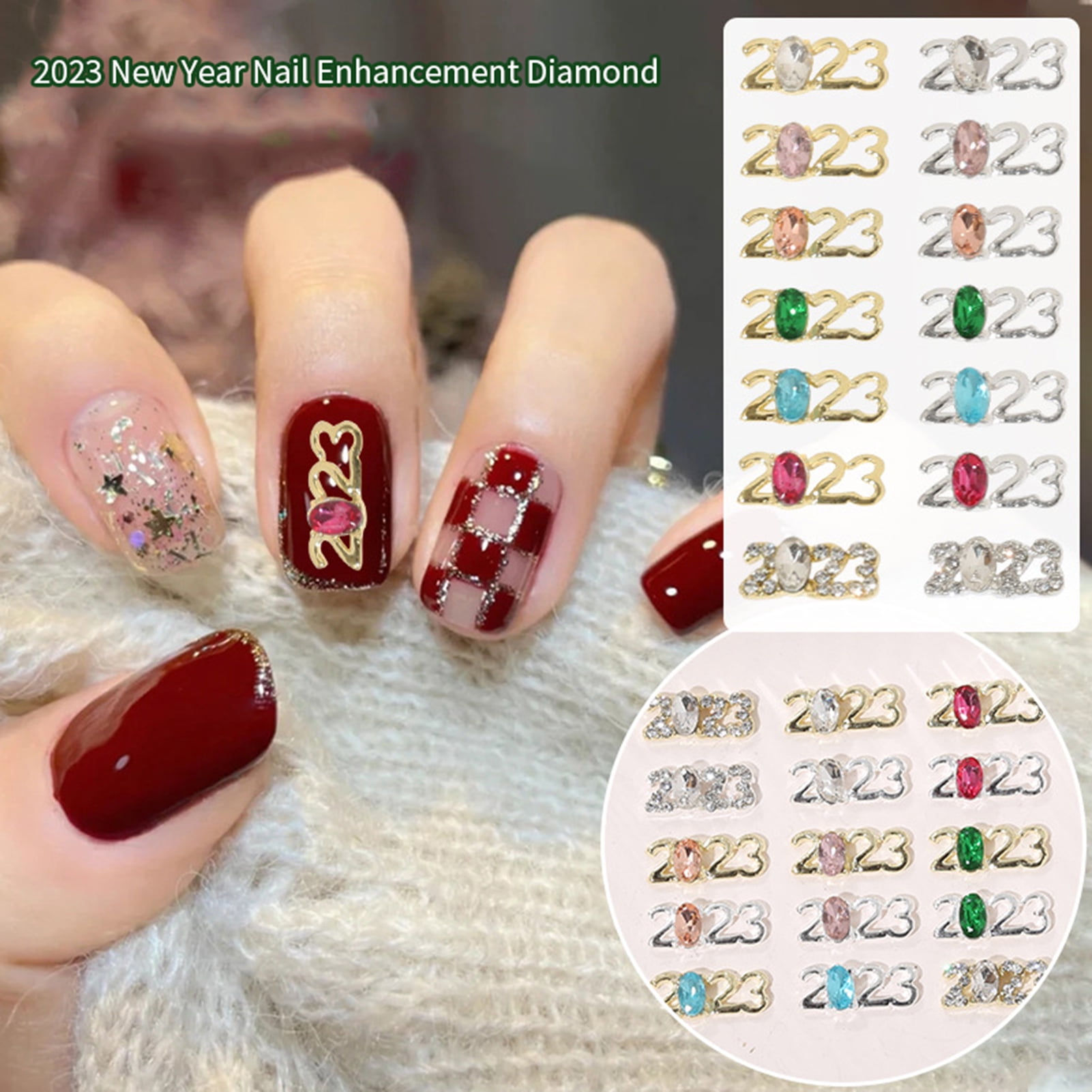 latest 5pcs Top-level nail art zircon decorations rose/leaf/bow /pendant  design zircon fingernail jewelry metal nail art charms