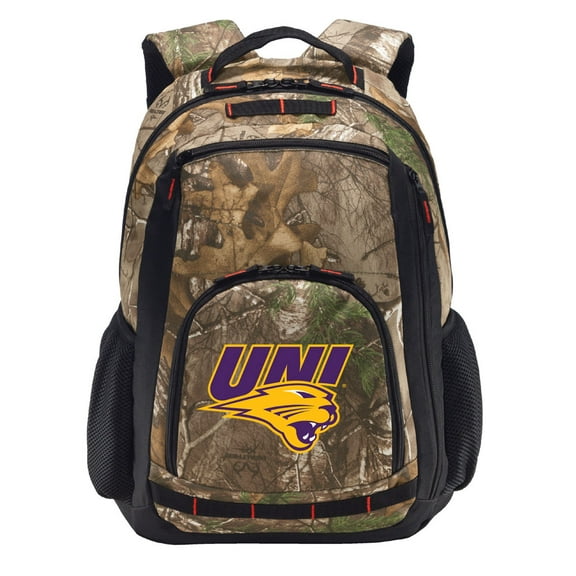 RealTree Camo Northern Iowa Backpack UNI Camo Backpack with Laptop Computer Section