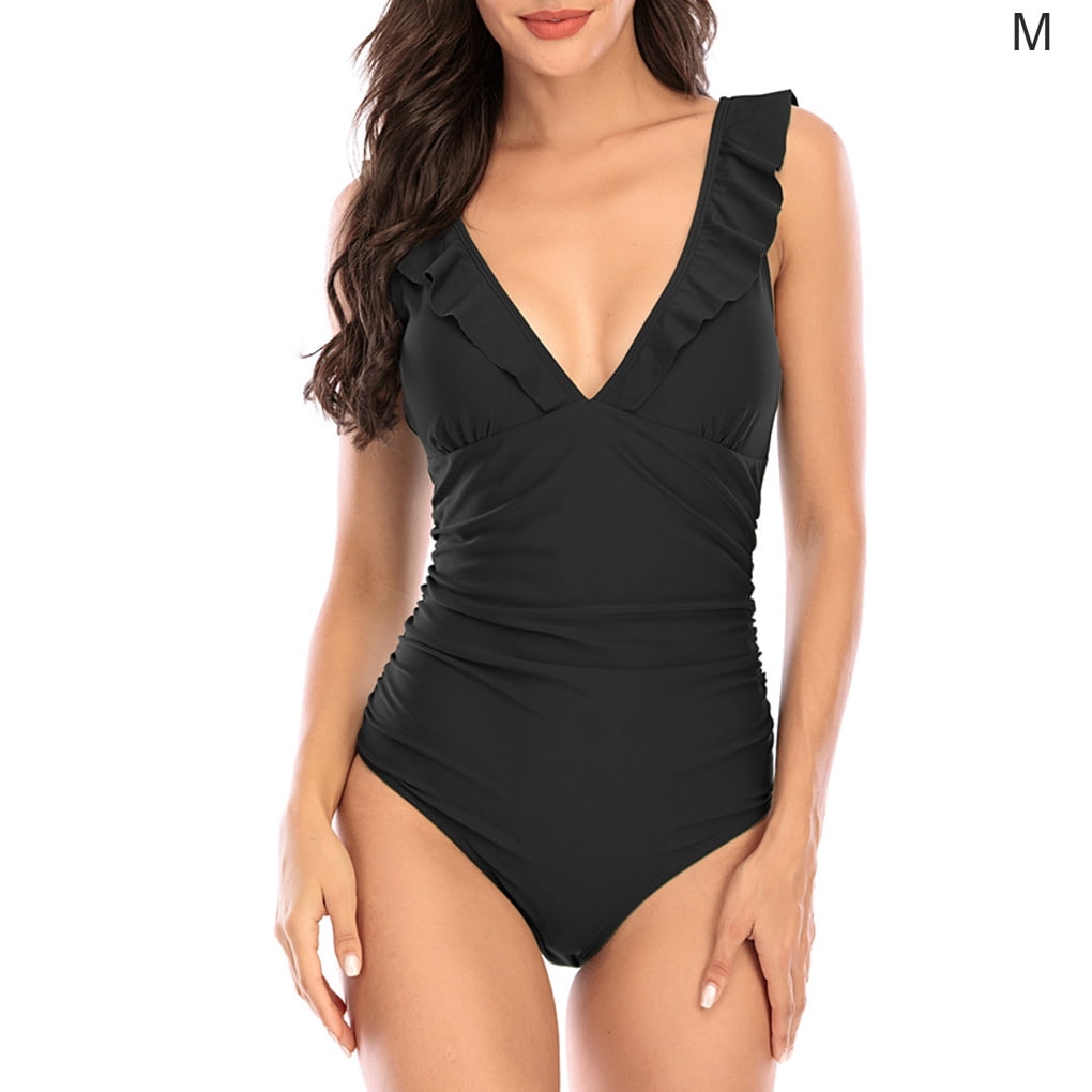 black backless bathing suit