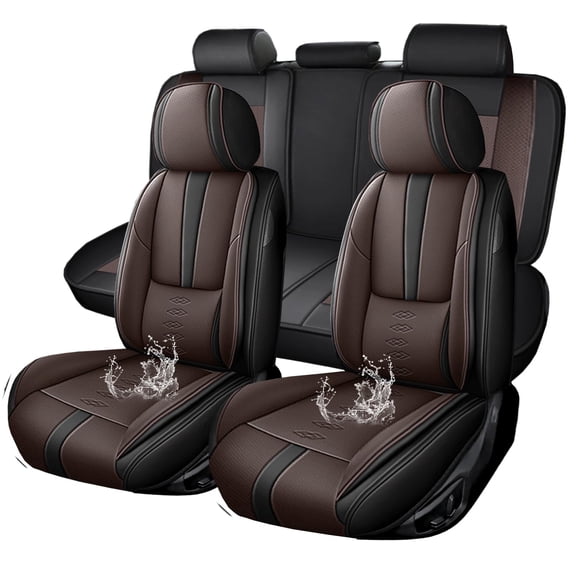 Premium Car Seat Covers for Honda Accord 2000,Comfortable Leather Seat Covers for Accord,Waterproof Anti-slip Car Seats Protectors for 5 Seats(Black Coffee)