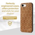 thumbnail image 2 of Case Yard Wooden Case Outside Soft TPU Silicone, Slim Fit Shockproof Wood Protective Phone Cover for Girls Boys Men and Women, Supports Wireless Charging Japanese Pattern Design case for iPhone-SE, 2 of 7