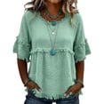 thumbnail image 6 of Womens Short Sleeve Tops Summer 2026 Trendy Boat Day Outfits Dressy Casual Blouses for Work Vacation Mode, 6 of 6