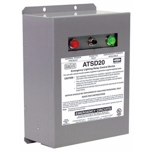 Hubbell DualLite ATSD20 Emergency Lighting Transfer Switch Device, 20