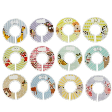 

12pcs Cartoon Animals Clothing Size Dividers Closet Clothes Size Divider Signs